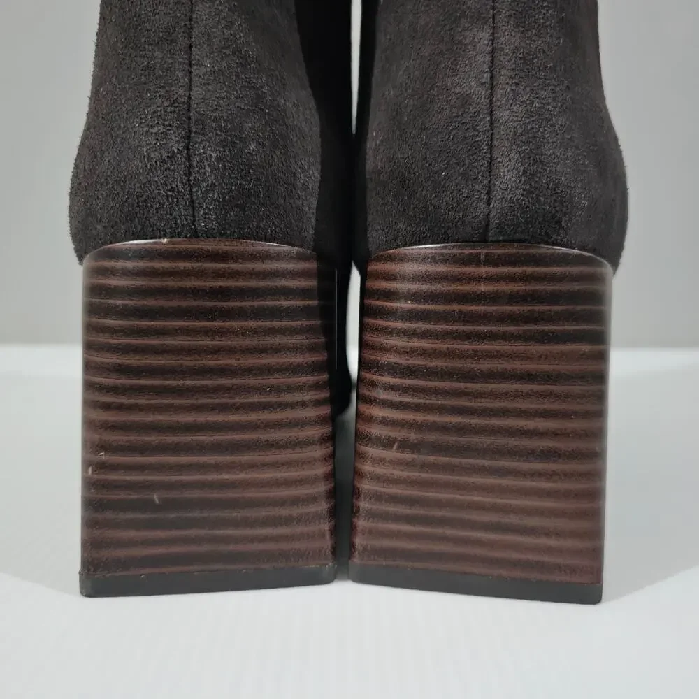 Blondo Scarlette Ankle Boot Womens 11 Brown Suede Waterproof Block Heel NEW